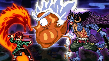 Chaos Tanjiro OP(All Form)(New) VS TC Luffy Buff OP & Hybrid Kaido V2 OP in Jump Force Mugen