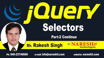 jQuery Selectors Part 2 Continue | jQuery Tutorial | Naresh IT