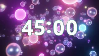 45 Minute Timer — Colorful Floating Bubbles + Soft Bell | Dreamy, Pink Purple, Soft Glow, No Music screenshot 5
