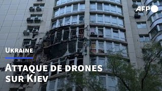 Ukraine : Attaque nocturne de drones sur Kiev | AFP