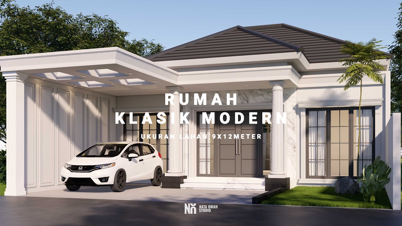 Desain Rumah Klasik Modern 1 Lantai I 9x12 Meter #desainrumahklasik #desainrumahklasikmodern
