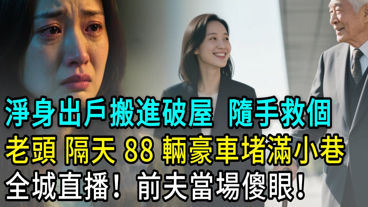 淨身出戶我搬進破屋，順手救個老頭，隔天 88 輛勞斯萊斯堵滿小巷，全城直播！前夫當場傻眼！