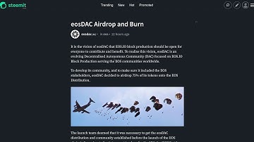eosDAC update - airdrop completed, extra tokens burnt