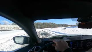 Bmw M4 G82 Is Drifting On Snow Around Every Corner At Tor Poznań Pov