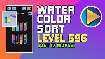 Water Color Sort Level 696 Walkthrough [17 Moves!]