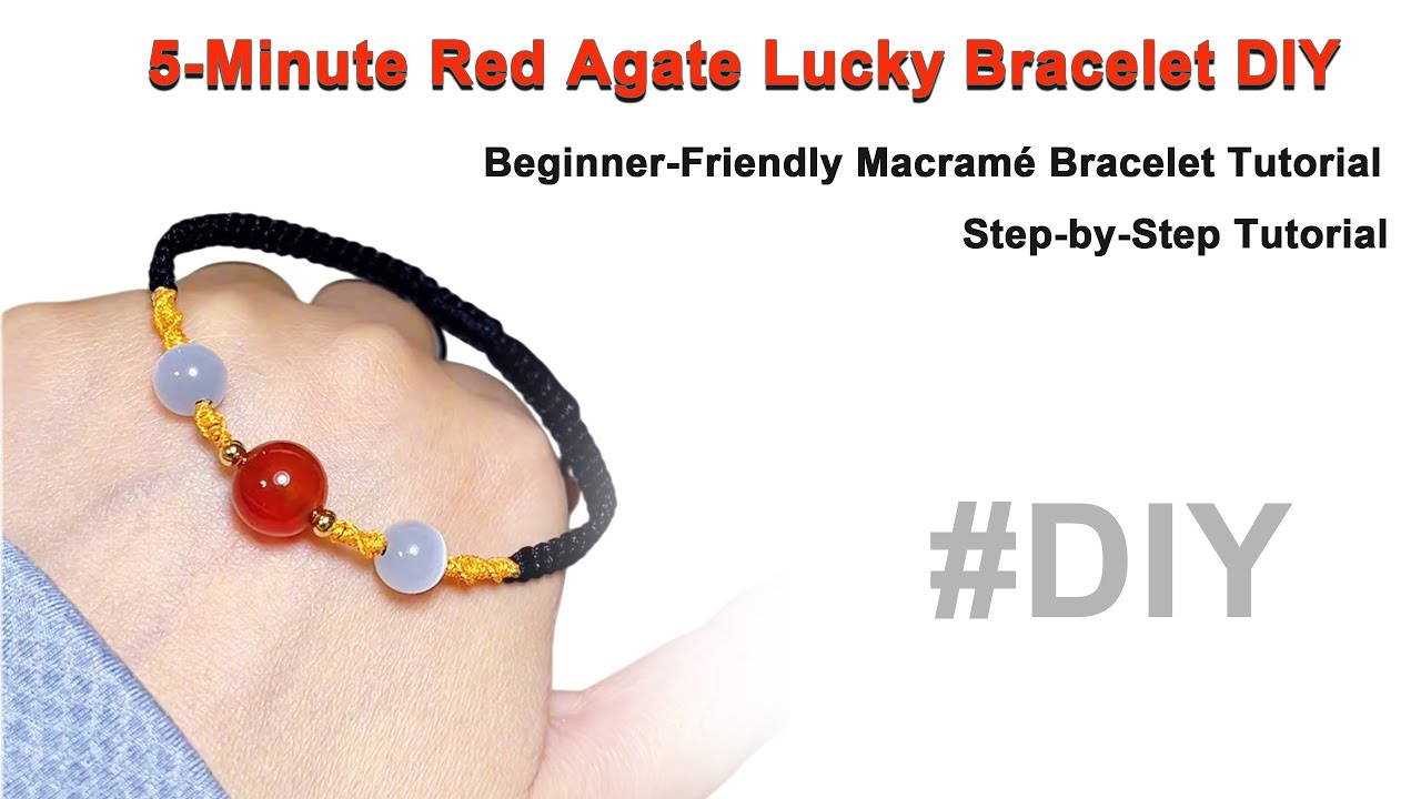 How to Make a Red Agate Lucky Bracelet? | Step-by-Step Macrame Tutorial #diy #handmade #macrame