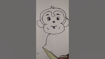 How to draw a simple monkey drawing with number 33😍😱🐵 #shortvideo #shortsfeed #drawing #shorts