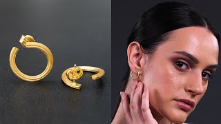 Sterling silver hoop earrings, unusual handmade jewelry | Emmanuela®