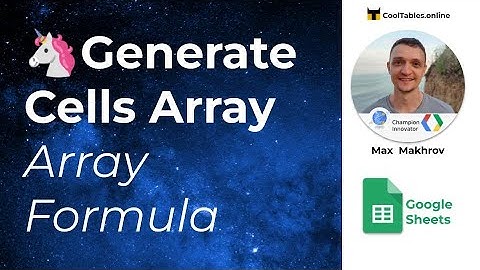 How to generate array by row indexes in Google Sheets. ArrayFormula