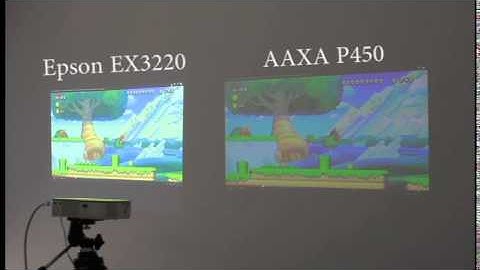 Epson EX3220 Projector Review, we compare the AAXA P450 with this full-sized Epson
