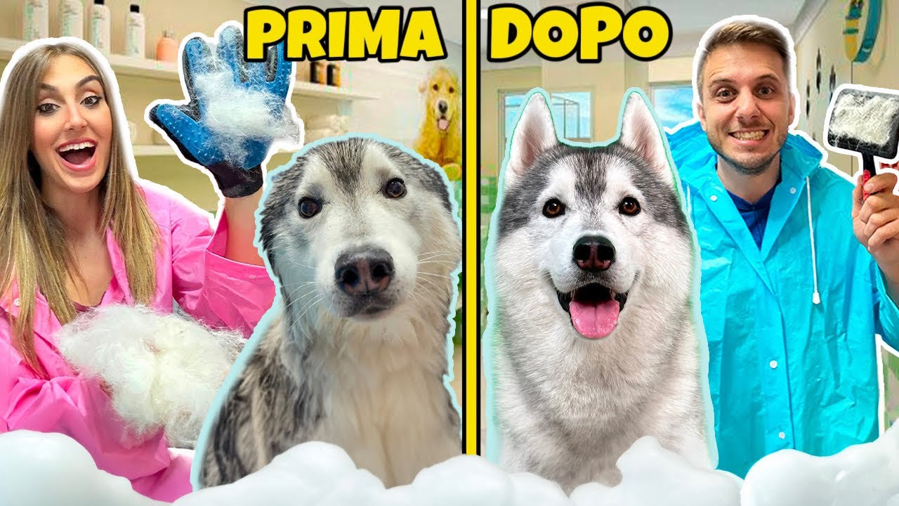 FACCIAMO IL BAGNETTO AL NOSTRO CANE!🐺🧼💦 | MARTY E YUKO