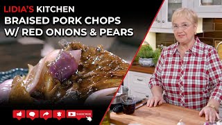 Braised Pork Chops with Red Onion & Pears