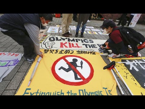 Tokyo 2020: Anti-Olympic protesters rally to demand cancellation