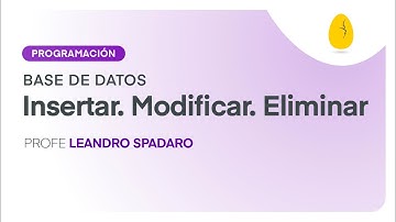 Insertar, Modificar y Eliminar  | Programación | Base de datos | V2 | Egg Educación