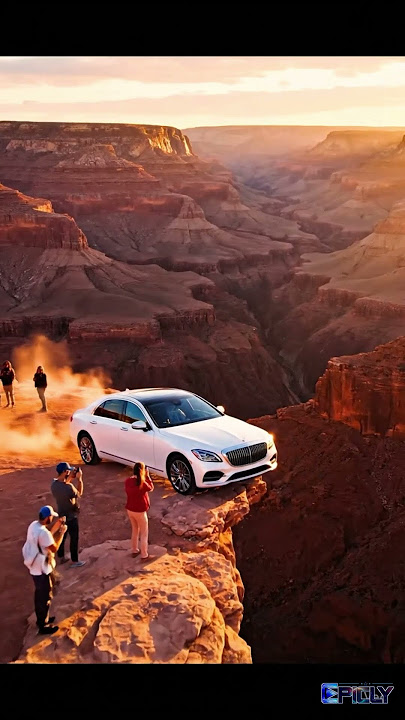 White Luxury Car on the Edge | Epic Cinematic Cliff Scene