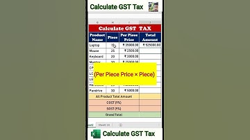 Calculate GST in Excel || GST || #gst || #shortfeed || #shortvideo || #virul 🔥🔥||