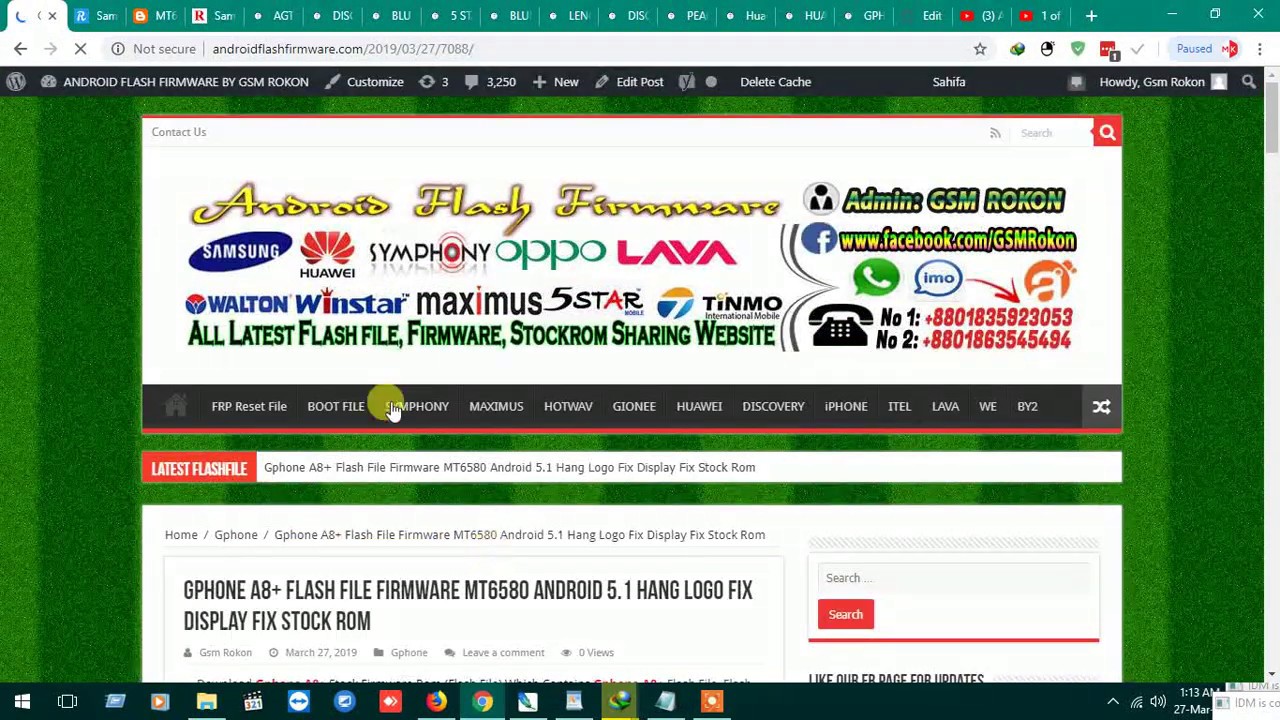 Gphone A8+ Flash File Firmware MT6580 Android 5.1 Hang Logo Fix Display Fix Stock Rom