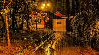 Calming Soft Rain Sounds | Night Walkway & Brown Noise ASMR screenshot 2