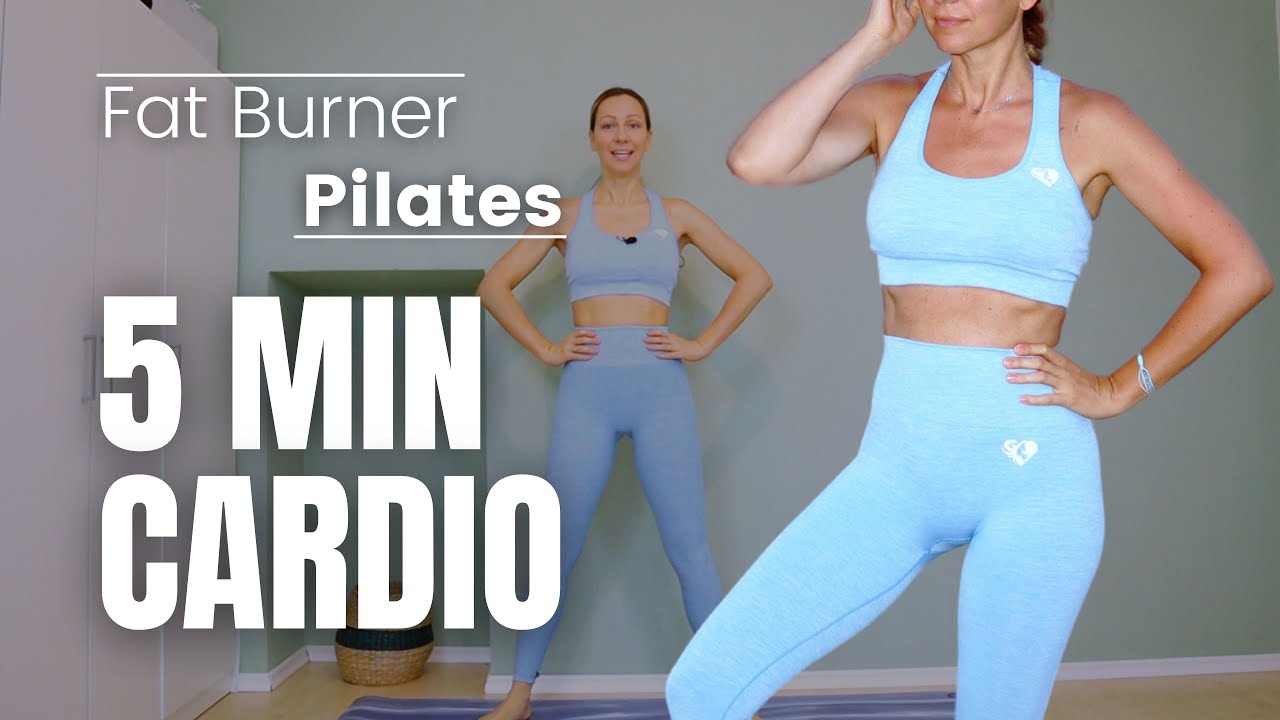 5 MIN CARDIO FAT BURN PILATES | Quick Full Body Workout - YouTube