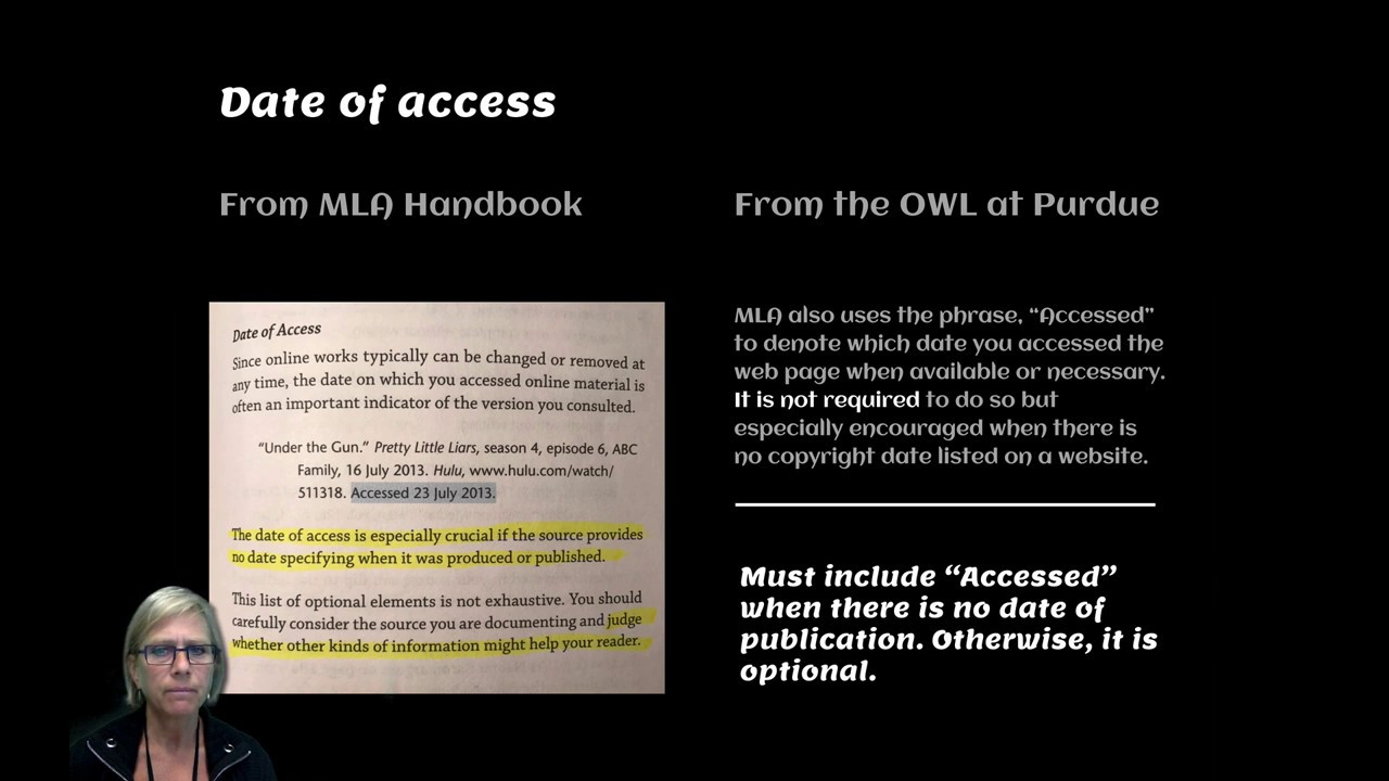 mla citation format access date