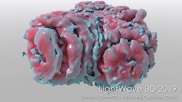 LightWave 3D 2019: Advected GasSolver SDF scene rendered
