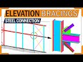Steel frame construction 3d  bracing connection  steel connections  3d animation