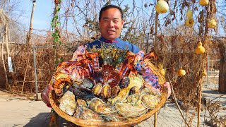 Emperor Crab Steamed with Huge Lobster and OysterMost Expensive Seafood Feast | Uncle Rural Gourmet