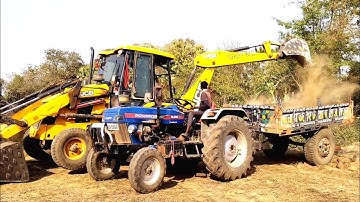 Jcb 3dx Backhoe Machine Loading Mud In Powertrack Euro 50 Tractor | Jcb Tractor Video | Jcb Tractor
