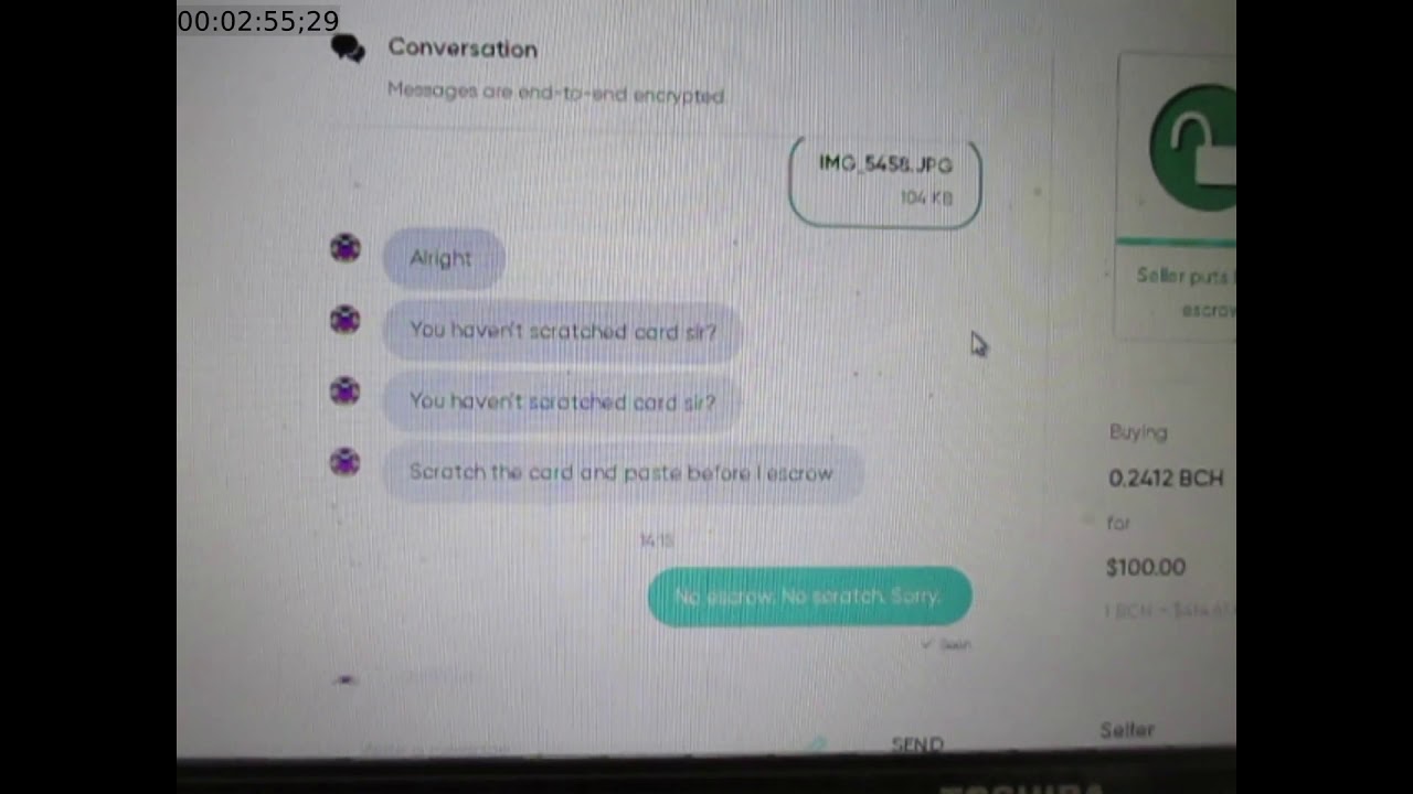 Using escrow to stop a scammer.