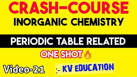 CRASH COURSE-Inorganic Chemistry(vid-21)| 3 in 1 Video Of Periodic Table | NEET-IITJEE | NEET 2021