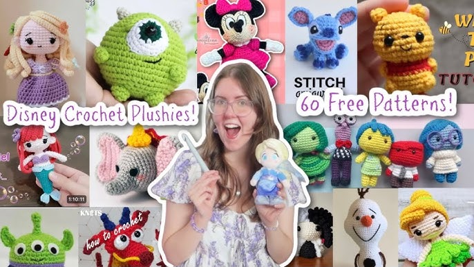 60 Free Disney Amigurumi Crochet Patterns! Classic Characters, Princesses and Pixar Character Plush! - YouTube crochet-stitch-jen-hayes-creations