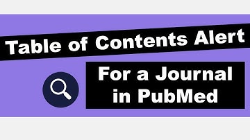 Create a PubMed Alert for a Journal