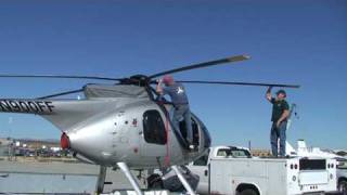 Reinstalling rotor blades on an MD530FF Helicopter