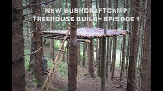 NEW BUSHCRAFTCAMP! EPISODE 1 Treehouse build (new saw Bahco Laplander)