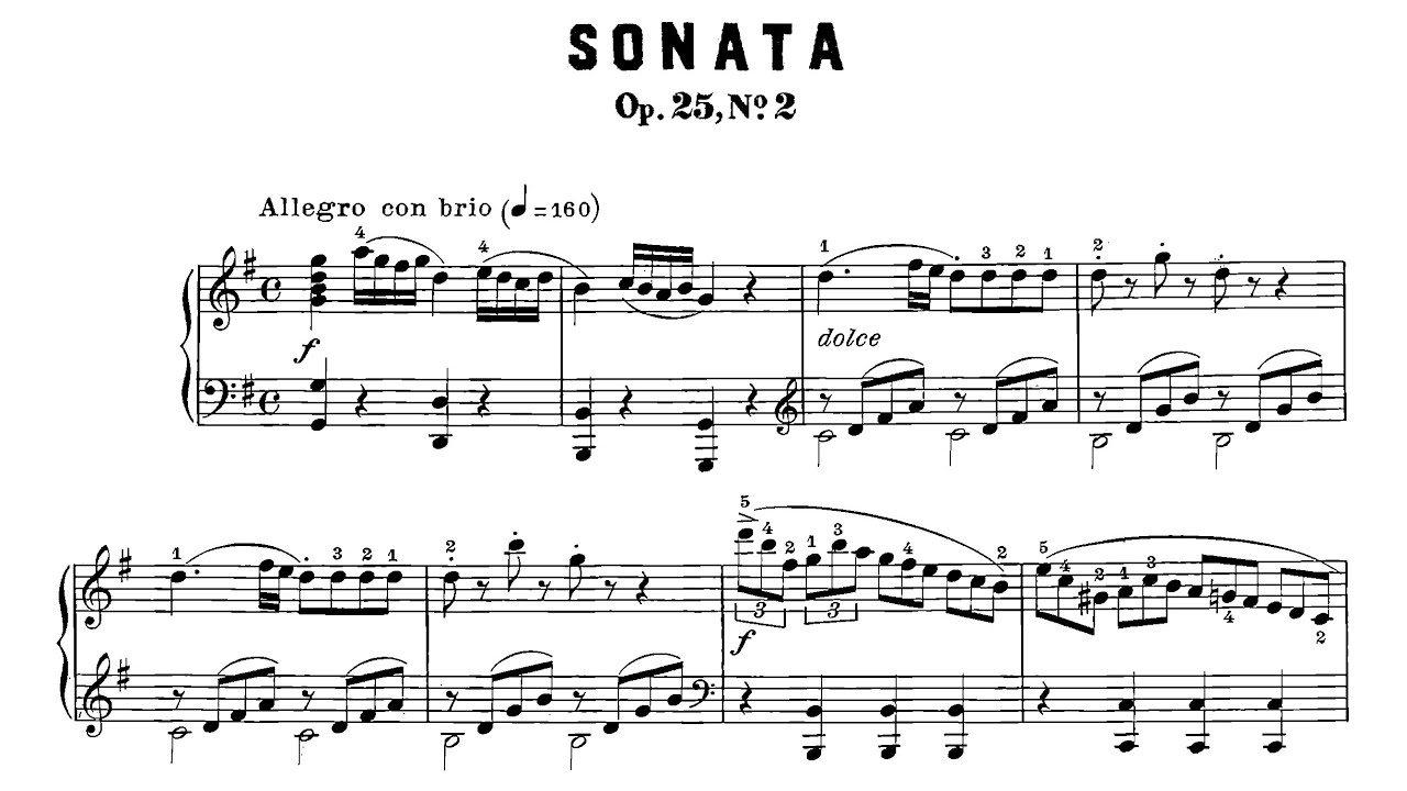 Muzio Clementi - Piano Sonata Op. 25 No. 2 - YouTube