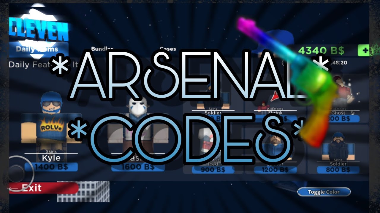 Arsenal*|| ALL WORKING CODES (MAY 2020)FREE MONEY*|| - YouTube