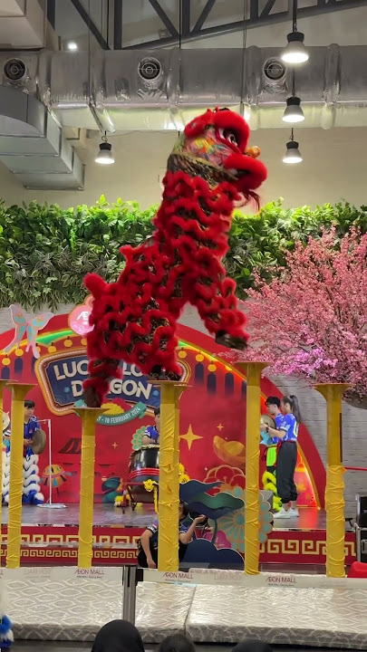 Atraksi barongsai tonggak di AEON mall tanjung barat #barongsai