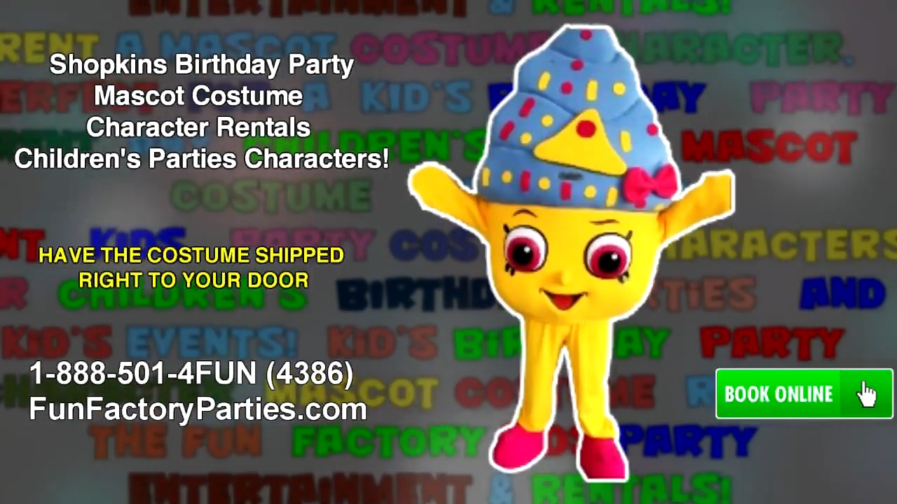 Shopkins Birthday Party Mascot Costume Character Rentals Children's Parties Characters!