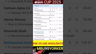 Pakistan vs UAE | Asia Cup 2025 Highlights & Scorecard🔥#PAKvsUAE #AsiaCup2025 #CricketHighlights