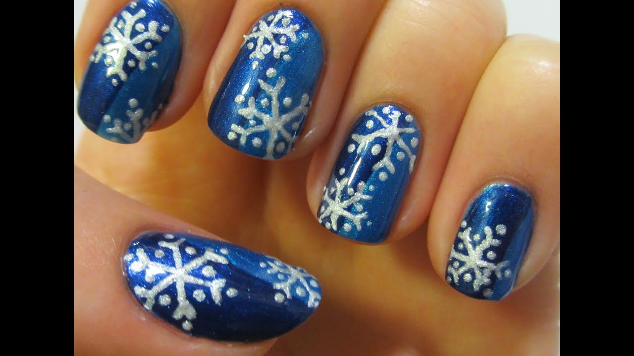 8. Acrylic Paint Snowflake Nail Designs for Beginners - wide 5