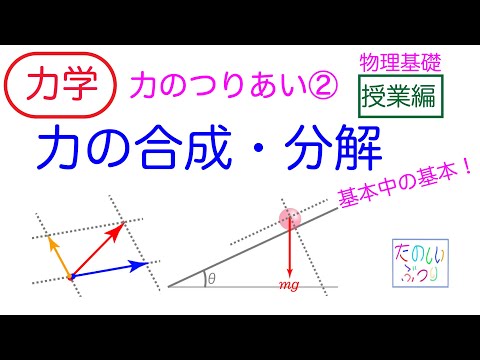 【力の合成・分解】高校物理　物理基礎　力学　力のつりあい②  力の合成・分解