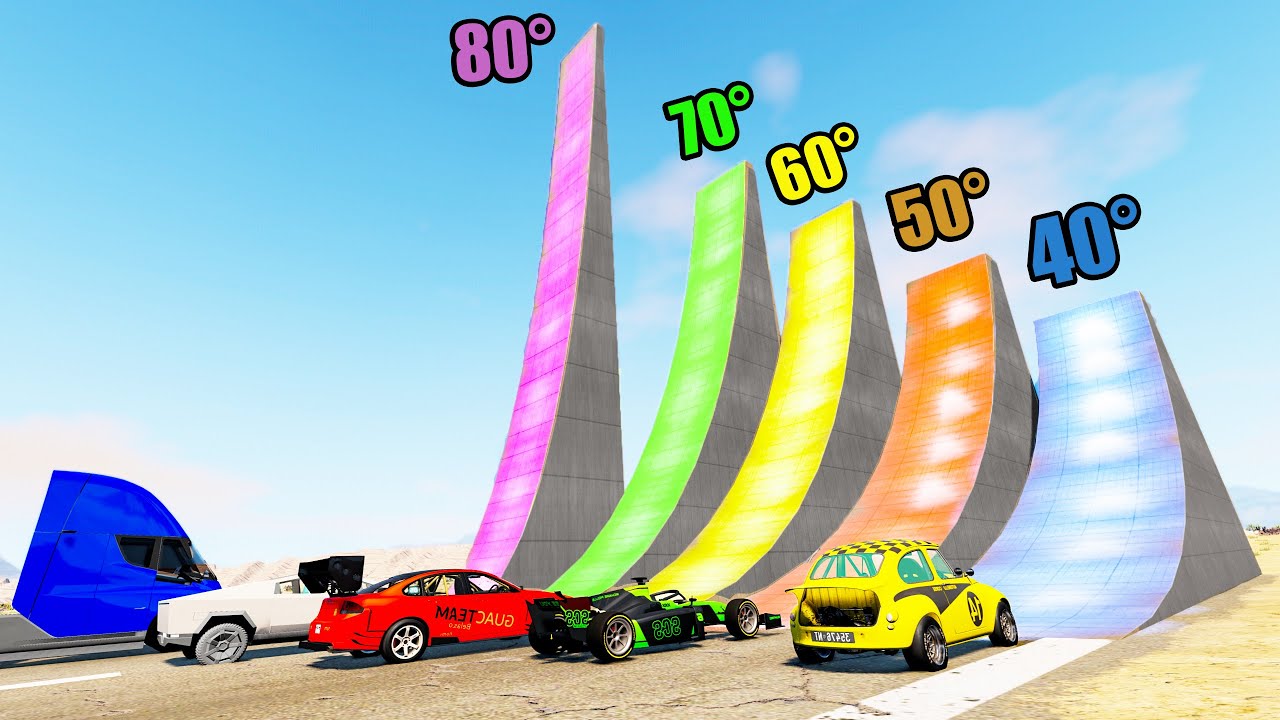 Which Ramp Gives Highest Jump? - Beamng drive - YouTube