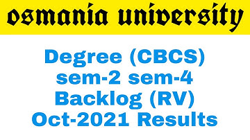 Degree 2nd & 4th Semester Backlog Re-Valuation Results