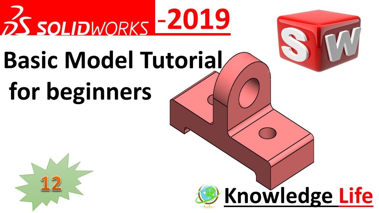 Basic model for beginner on solidworks 2019 tutorial-12 - YouTube