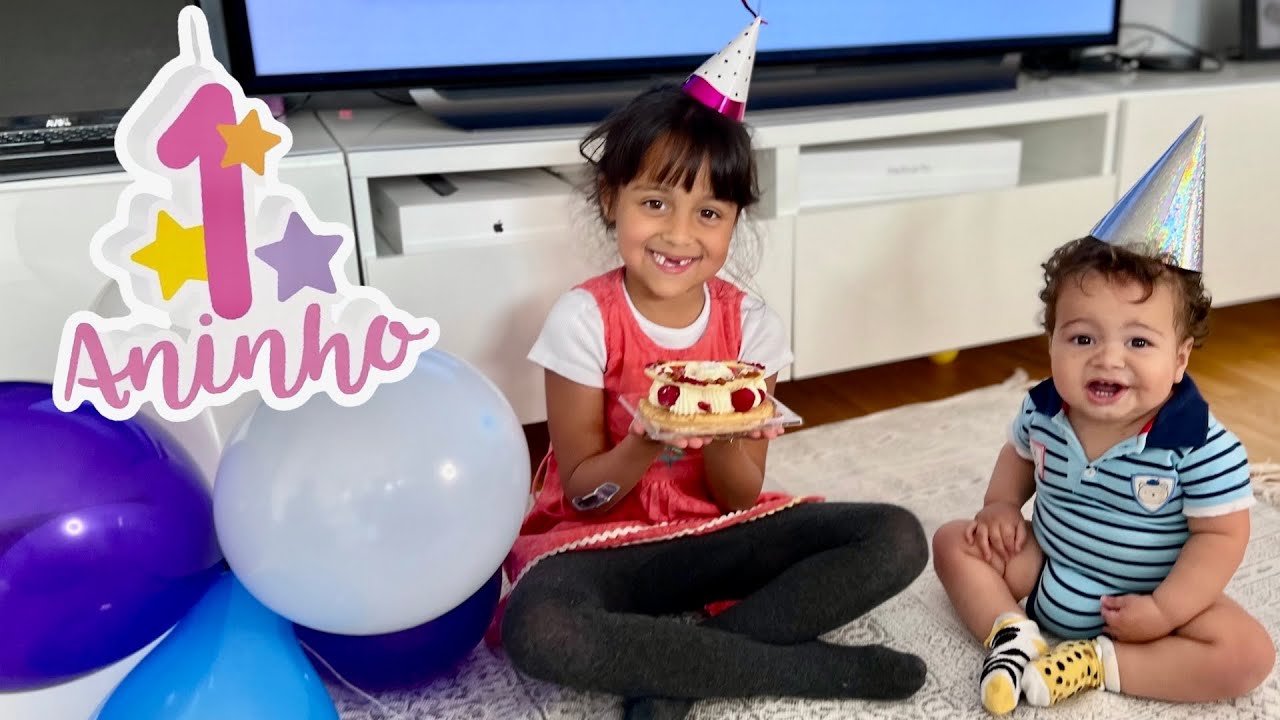 O DIA DO ANIVERSARIO DE 1 ANINHO DO LIAN: MEDO E BAGUNÇA NA FESTINHA IMPROVISADA!  - Familia da Rê