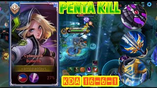 HOK:  UNDERRATED BUTTERFLY BLACK WIDOW PENTA KILL KDA 16-6-1 ( PARUPARO PHOBIA😍)