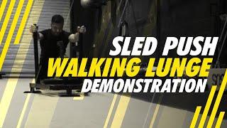 Sled Push Walking Lunge Demonstration