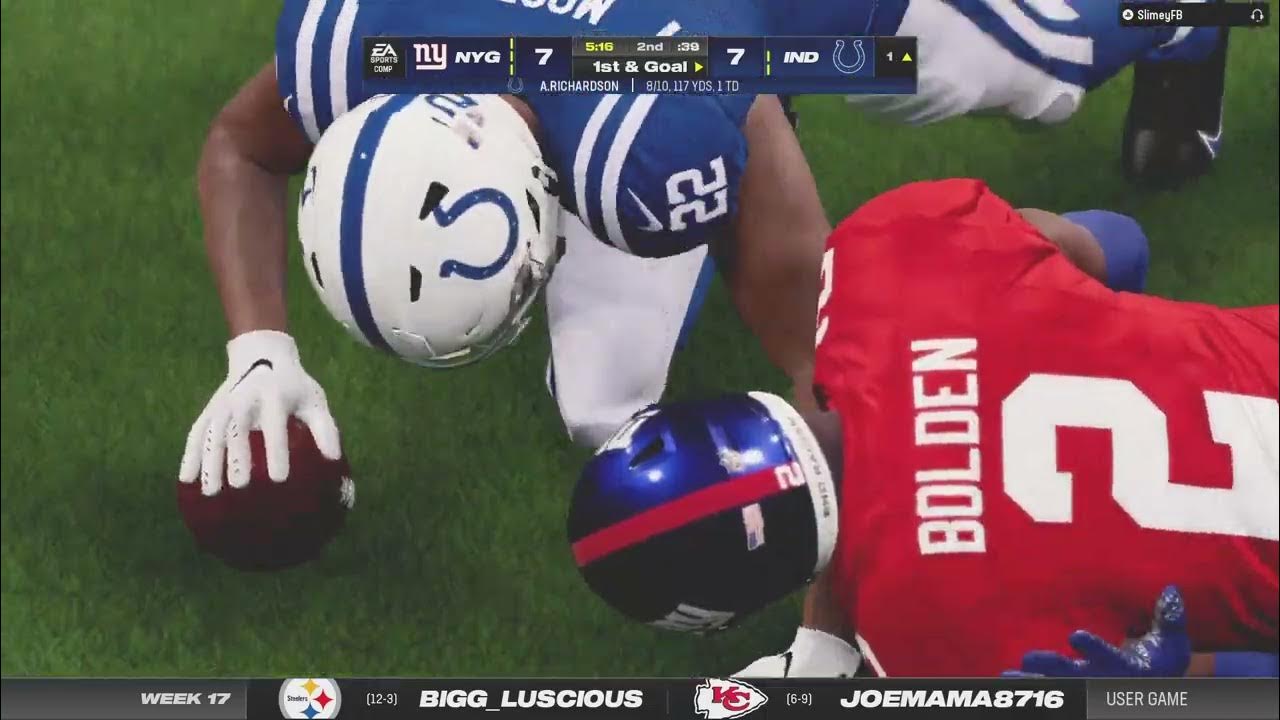 Colts vs Giants Week 17! Giants CFM YouTube