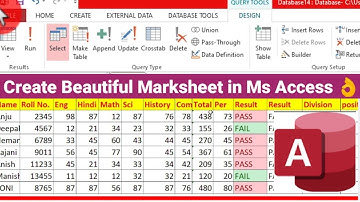 create marksheet in ms access 2013,2016,2019  very easy way for your job opportunity and experience