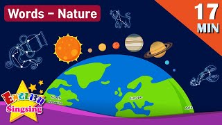 Kids vocabulary Theme 'Nature'  Solar System, Geography, Zodiac Sign   Words Theme collection
